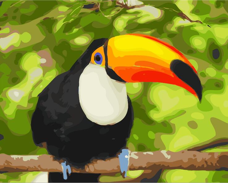 Toco Toucan on branch – Paint By Numbers
